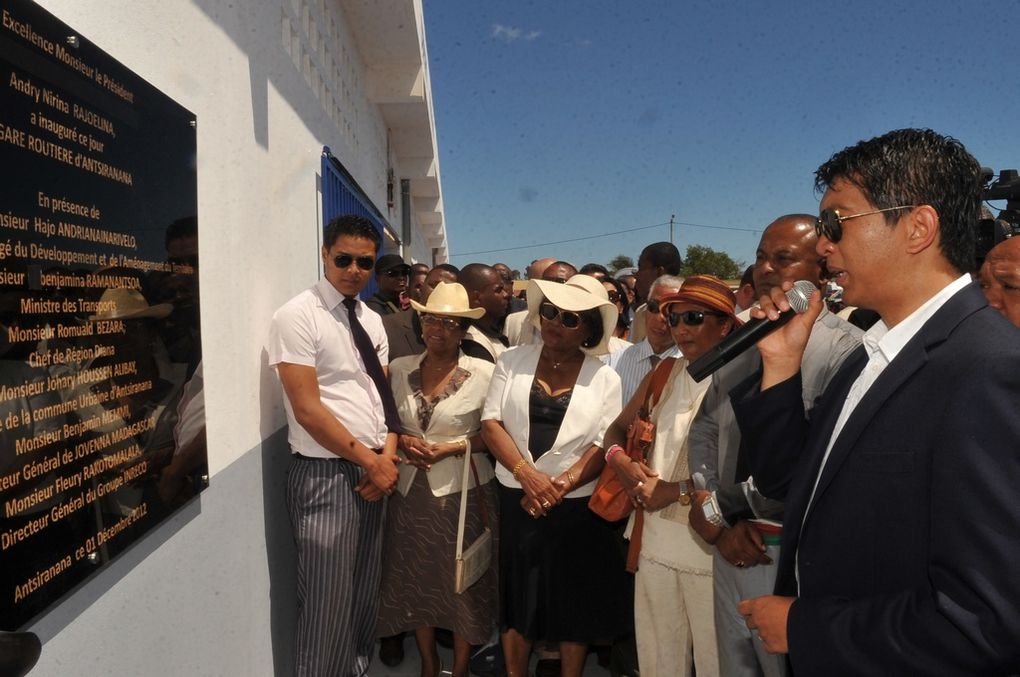 01.12.2012. Inauguration de la nouvelle gare routière de la ville d'Antsiranana par le Président de la Transiiton, Andry Rajoelina. 2-Photos : Harilala Randrianarison