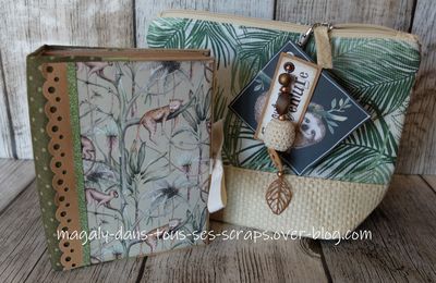 Mini-album {Végétal} et sa trousse "feuillage"