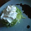 Salade avec son espuma de mozzarella