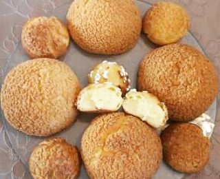 Choux fourrés à la crème Vanille et chocolat de Christophe Felder