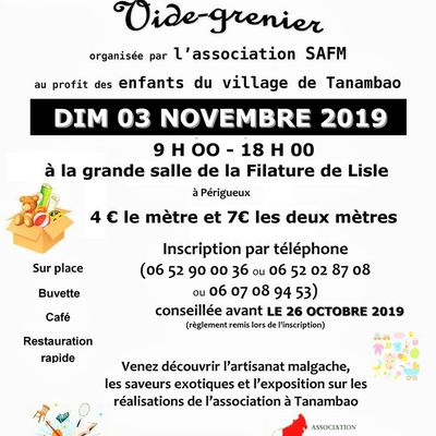 Vide grenier - bourse aux jouets et aux vêtements SAFM LE 03 NOV 2019