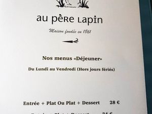 Menus Au Père Lapin