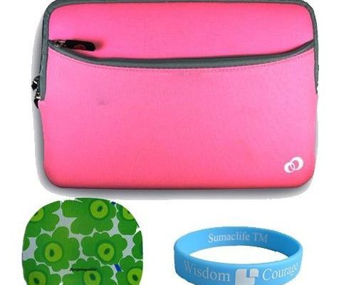 SumacLife Hot Pink Soft Sleeve Carrying Case, Mouse for 13.3 Inch Apple MacBook Air MC233LL/A MSI X340-023US ASUS F6Ve-C1 Sony VAIO... (70352000027)