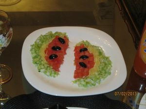 salade sous forme de pasthèque