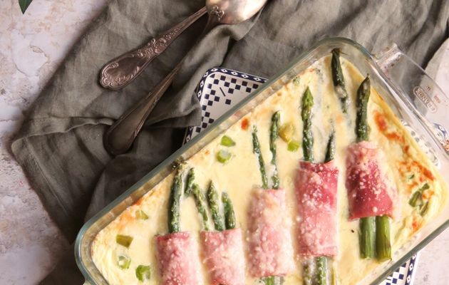 Gratin d'asperges au jambon
