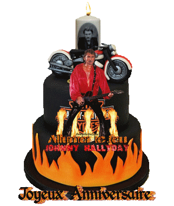 Gif Joyeux Anniversaire Fan De Johnny Hallyday Gateau Decoration Harley Davidson Les Gifs Animes De Dentelledelune