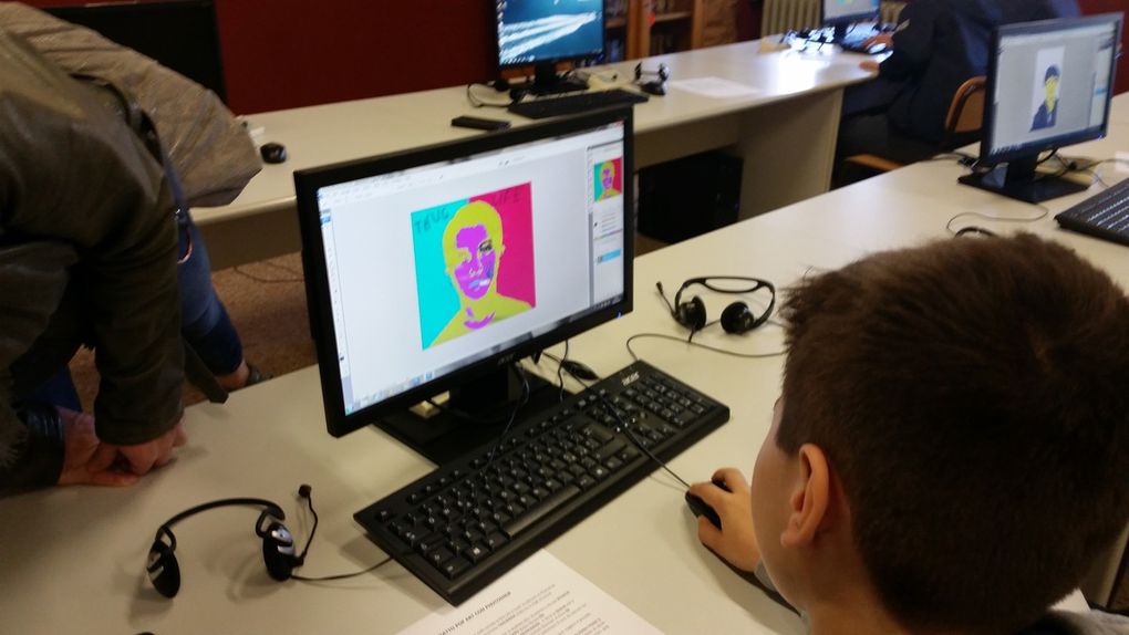 During the mobility week in Italy the students used their ICT skills to create their own portrait according to the Andy Wahrrol technique. They took a picture of themselves and modified it according to their creativity