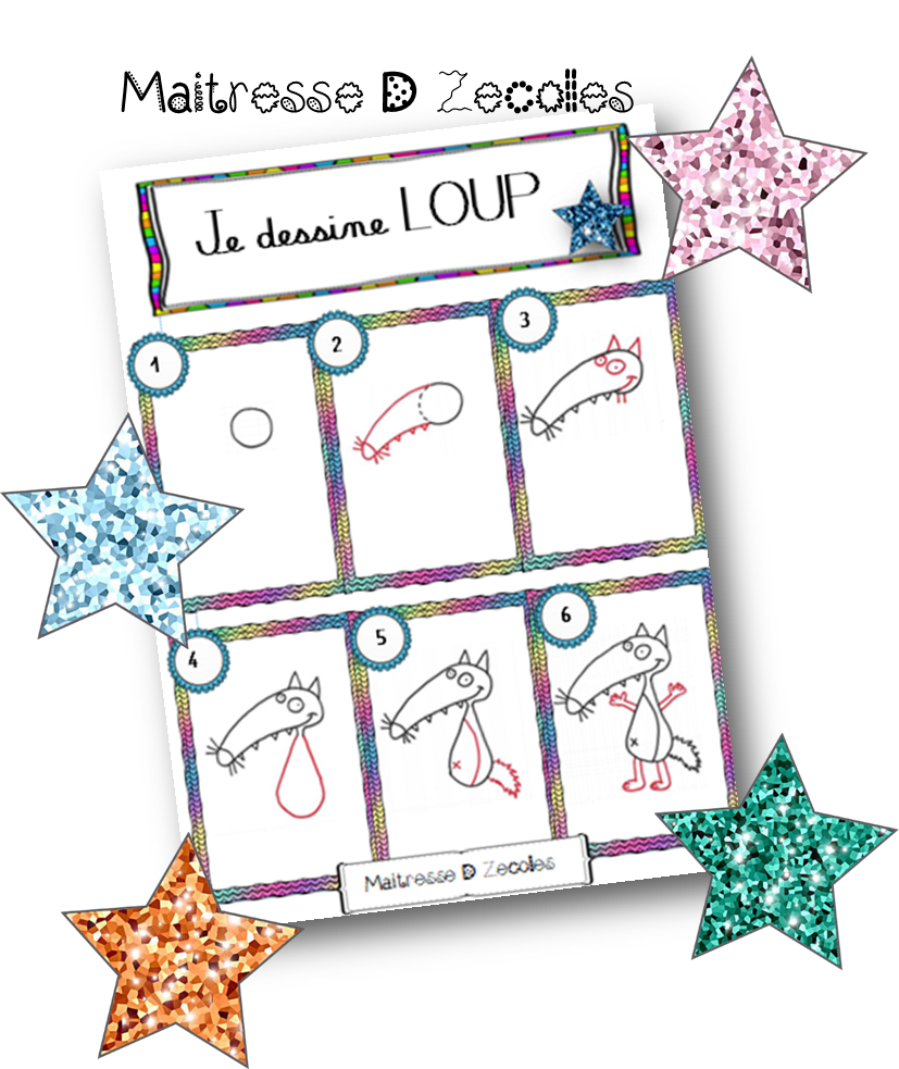 Dessiner Un Loup Facilement Maternelle Je dessine LOUP - Mes tresses D Zécolles