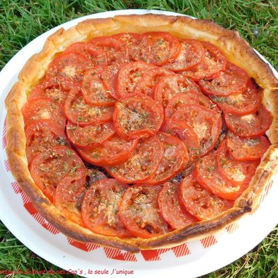 Tarte à la tomate et aux oignons confits