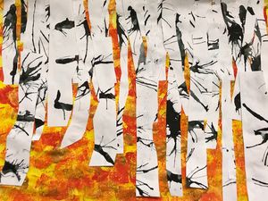Automne, à la manière de &quot;La forêt de bouleaux&quot; de Gustav Klimt