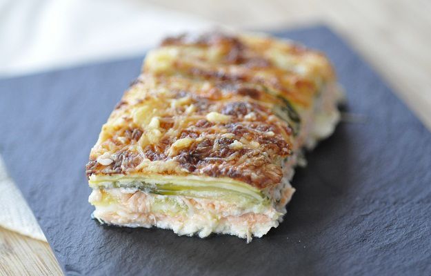 gratin courgette saumon comme des lasagnes sans pâte