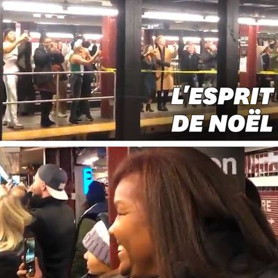 "All I want for Christmas is you" de Mariah Carey improvisé par des fans dans le métro