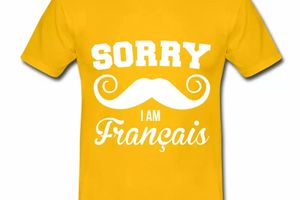 T shirt jaune pour hommes Sorry i am Français, humour français B