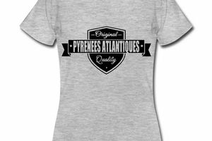 T shirt Aquitaine gris femme Original Pyrénées-Atlantiques 64