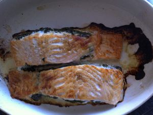 Pavés de saumon farcis à l'oseille Dukan