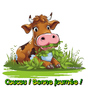 Petite vache - gif - coucou - bonne journée-a