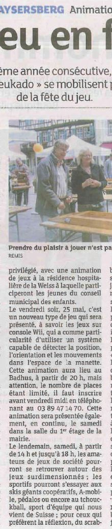 Revue de presse de la fête du jeu 2012 de Kaysersberg