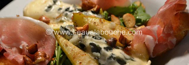 Poire Gratinée au Roquefort & au Jambon de Bayonne