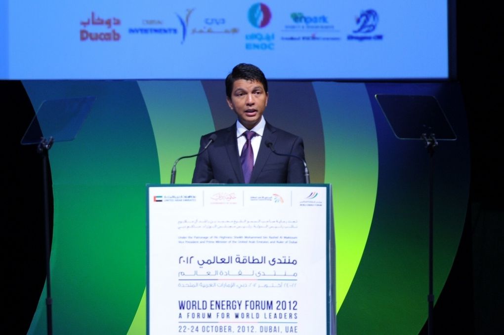 Le Président Andry Rajoelina au Forum Mondial de l'Energie 2012 à Dubaï, organisé par l'ONU. Photos: Harilala Randrianarison