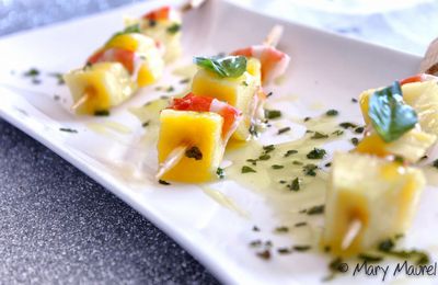 Brochette de Crevettes et Ananas