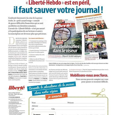 Liberté hebdo en danger ! Mobilisons nous