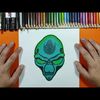 Como dibujar un alien 👽 paso a paso 7