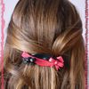 Barrette "duo rose et noir"