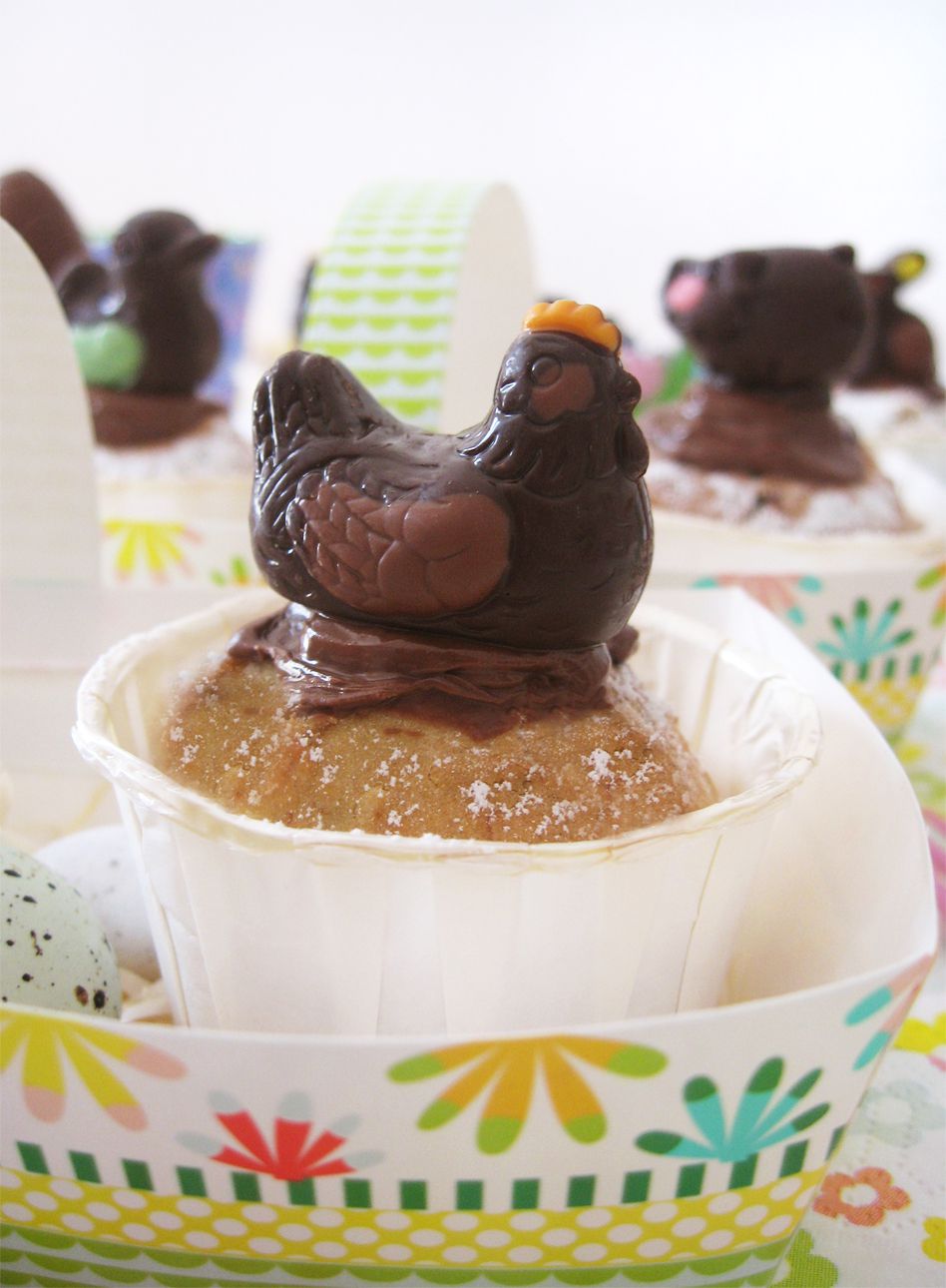 Cupcakes de Pâques &amp; ces petits chocolats de la ferme - Farm Easter cupcakes