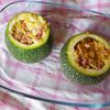 Courgettes farcies allumettes de bacon