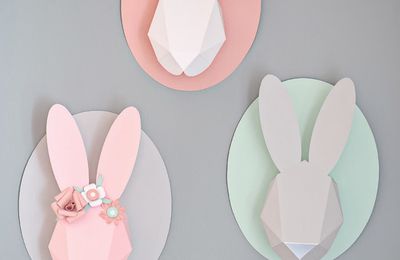 DIY - Trophée origami : Tête de lapin en 3D