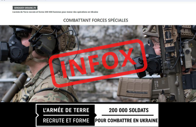 Intox russe : "S'engager en Ukraine", le faux site internet qui usurpe l'identité de l'armée française