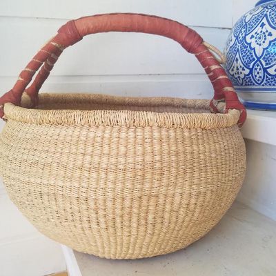 Panier africain rond naturel