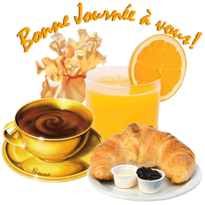 Belle journée - Petit déjeuner - Gif scintillant - Gratuit