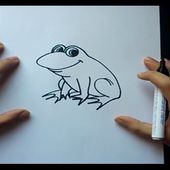 Como dibujar una rana paso a paso | How to draw a frog