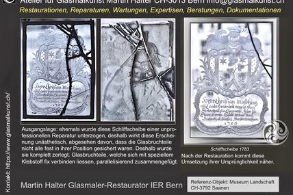 Glasbruch-Reparaturen an Bleiverglasungen /Glasmalereien oder Schliffscheiben