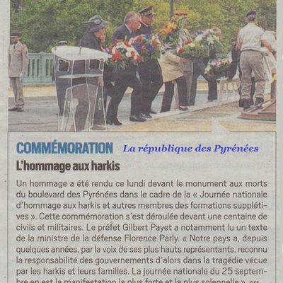 Journée nationale d'Hommage des Harkis, et membres des formations supplétives à Biarritz et Pau  (64)