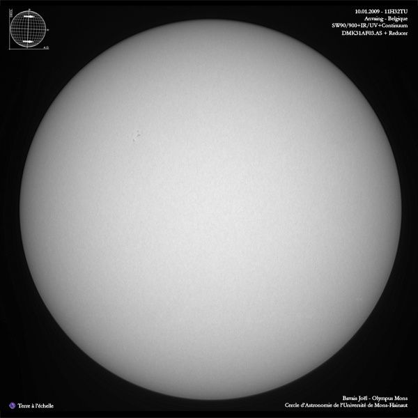 Groupes de taches solaires, facules, granulation