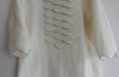 tunique  laine blanc cassé
