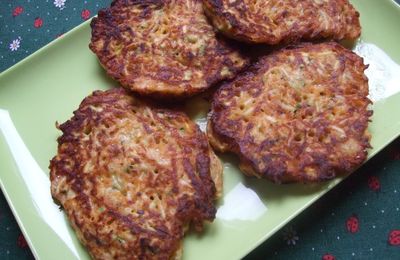 Galettes de courgettes aux miettes de thon