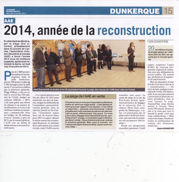 2014 : année de la reconstruction.