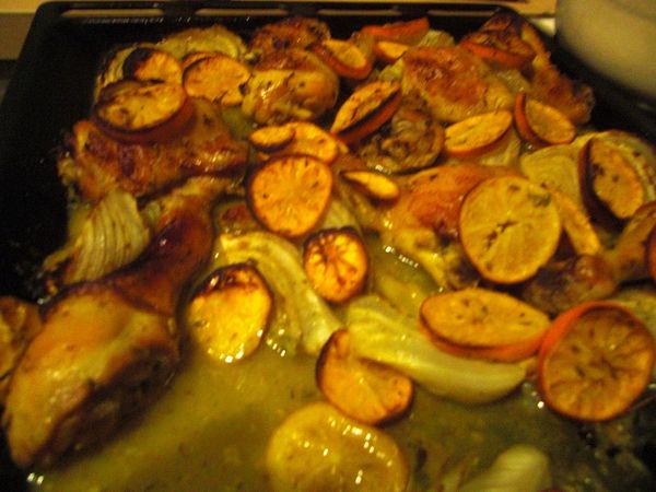 Poulet rôti aux clémentines, fenouil et Pastis(Ottolenghi)