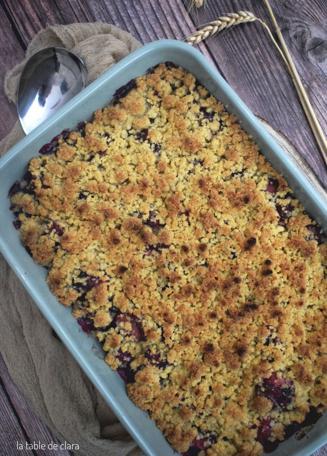 Crumble pommes myrtilles