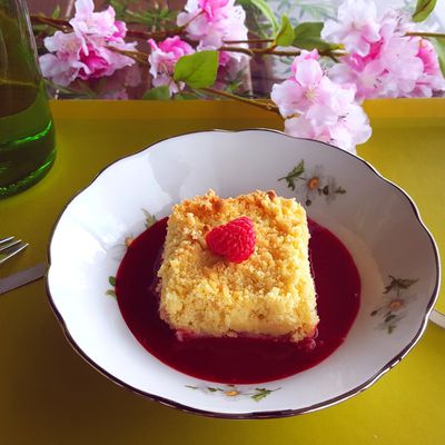 Le crumble aux framboises