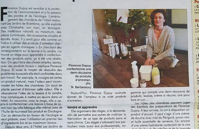 Je remercie Nadine Berbessou pour son bel article dans le journal REUSSIR LE PERIGORD !