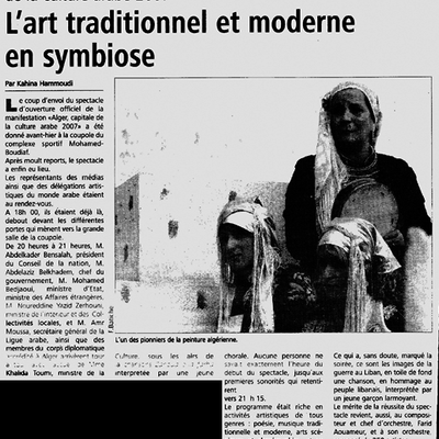 Article journal "Le jeune indépendant" du 14 Janvier 2007