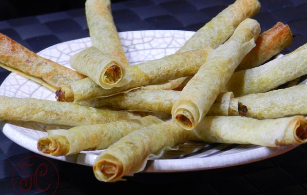 Cigares de poireaux au curry