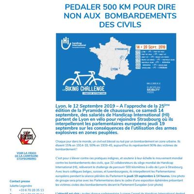 Un raid cycliste patronné par Handicap international est de passage ce samedi 14 septembre. 