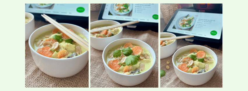 Soupe thaïe au poulet - lait coco 