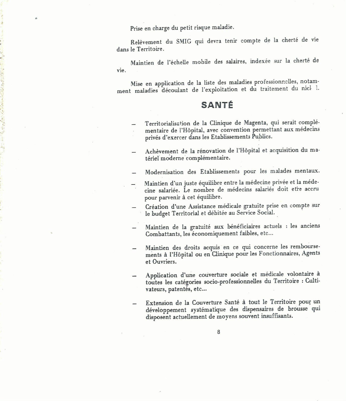 Plaquette électorale du Mouvement d'Union Nouvelle Calédonienne (1977).