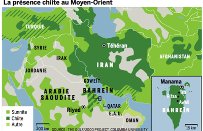 Carte : La présence chiite au Moyen-Orient